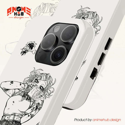 Anime Girl Samurai Phone Case – Black and White Manga Art Design ANIME HUB