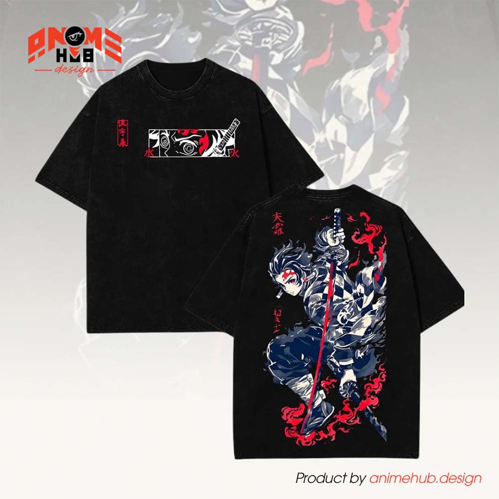 Demoon Slayerr Double-Sided Unisex Washed Tee – Anime Kaamaddo Tanjjiroo Shirt ANIME HUB