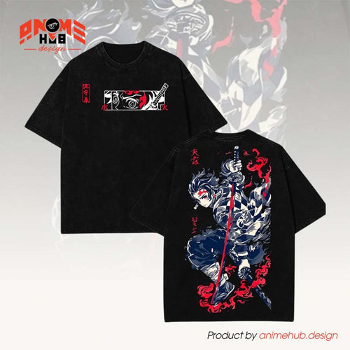 Demoon Slayerr Double-Sided Unisex Washed Tee – Anime Kaamaddo Tanjjiroo Shirt ANIME HUB
