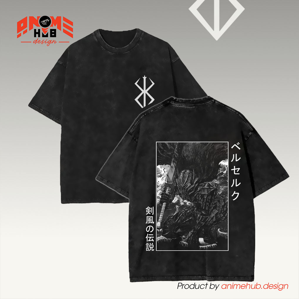 Berrserkk 2 Double-Sided Unisex Washed Tee – Anime Graphic Shirt ANIME HUB