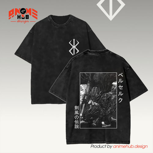 Berrserkk 2 Double-Sided Unisex Washed Tee – Anime Graphic Shirt ANIME HUB