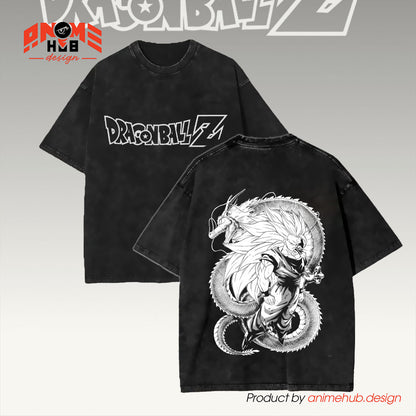 Dragoon Ballz Double-Sided Unisex Washed Tee – GooKu SSJ 3 Shirt ANIME HUB