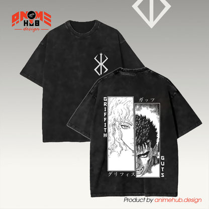 Berrserkk 1 Double-Sided Unisex Washed Tee – Anime Graphic Shirt ANIME HUB