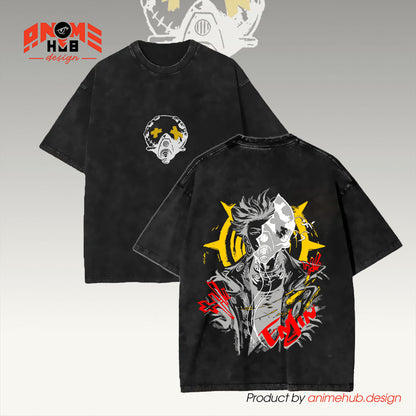 Gaachiiakuutaa Double-Sided Unisex Washed Tee  – Ennjiin Koouzaaki Shirt ANIME HUB