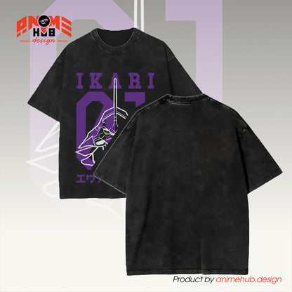 Neoon Geneesis Evaangeelioon Unisex Washed Tee – Ikaarri 01 Shirt ANIME HUB