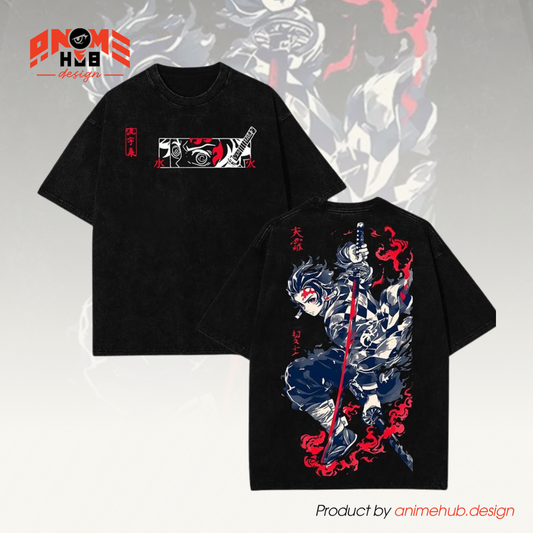 Demon Slayerr Double-Sided Unisex Washed Tee – Anime Kamado Tanjiro Shirt ANIME HUB