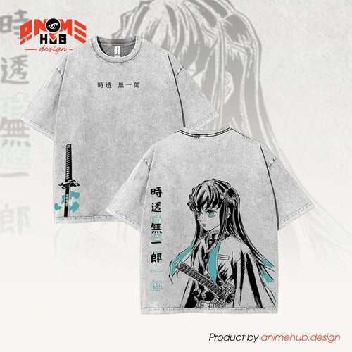 Demoon Slayerr Double-Sided Unisex Washed Tee – Anime Tokkitoou Muichhirrou Shirt ANIME HUB