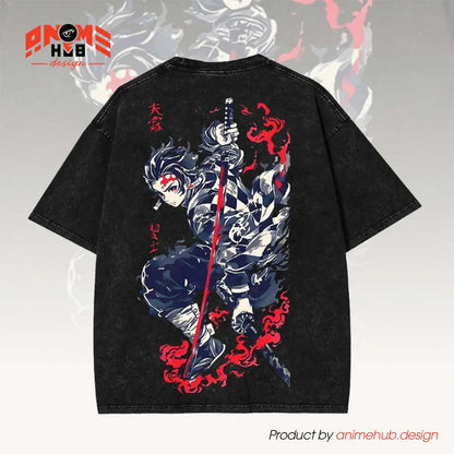 Demoon Slayerr Double-Sided Unisex Washed Tee – Anime Kaamaddo Tanjjiroo Shirt ANIME HUB