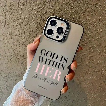 Pink Bible Psalms Quotes Christian Pattern Case for iPhone, Plus Shockproof Drop Protection Durable PC Smartphone Cover, IPhone/Samsung Phone Case