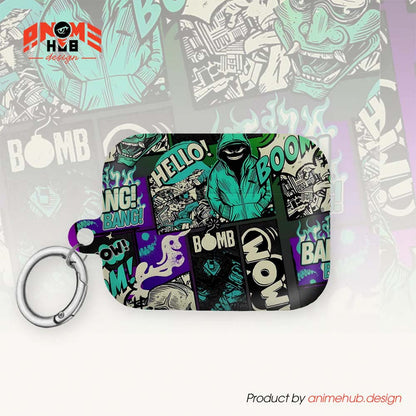 ¡BOOM! ¡BANG! ¡GUAU! 8 – Estuche para AirPods con estilo callejero de grafiti ANIME HUB