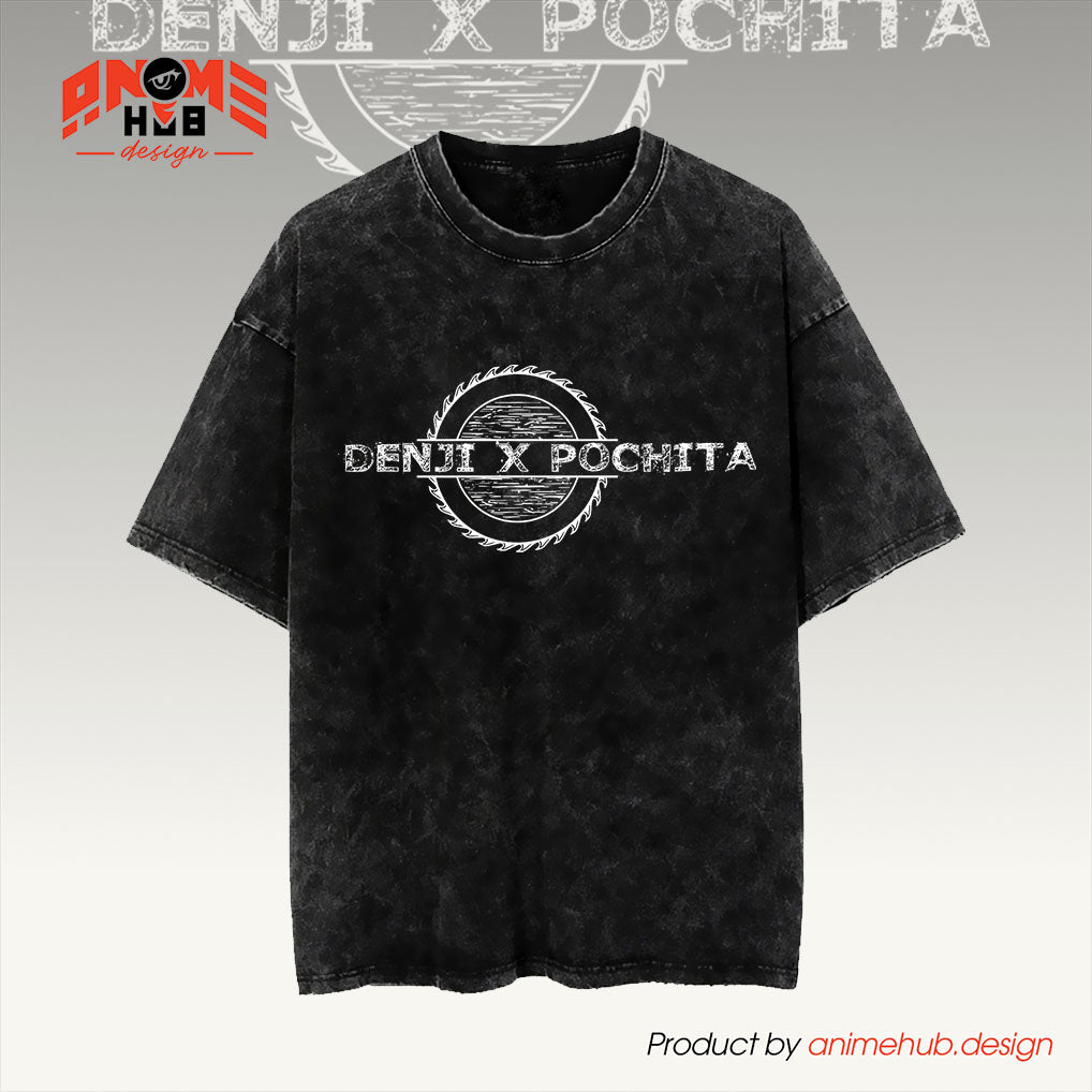 Chainnsaww Man 1 Double-Sided Unisex Washed Tee – Anime Graphic Shirt ANIME HUB