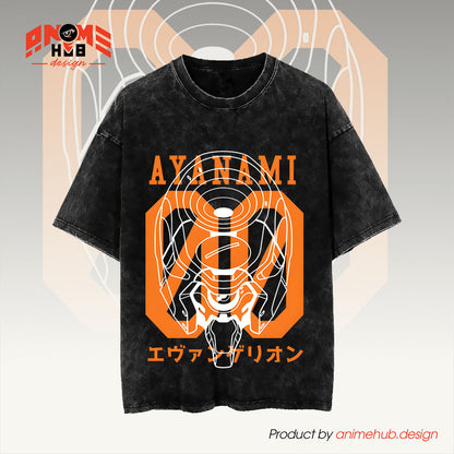 Neoon Geneesis Evaangeelioon Unisex Washed Tee – Reei Ayyanaami 00 Shirt ANIME HUB