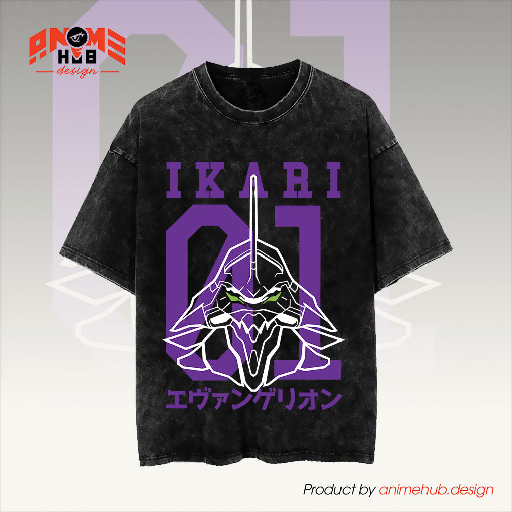 Neoon Geneesis Evaangeelioon Unisex Washed Tee – Ikaarri 01 Shirt ANIME HUB