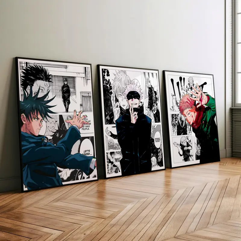 Jujutsu Kaisen Poster Set of 3 Wall Art, Anime Wall Art Prints, Anime Rare Art Prints, Jujutsu Kaisen Anime Poster, Manga Poster Gift