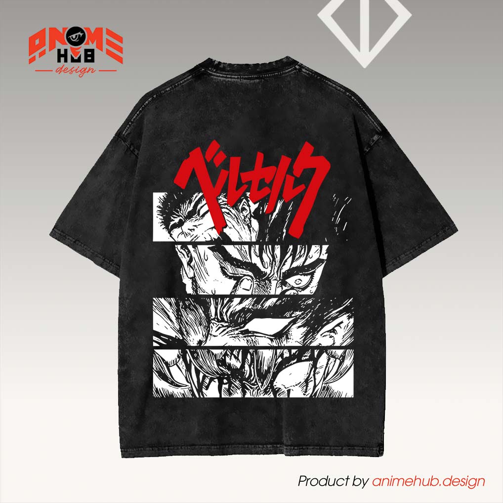 Berrserkk Double-Sided Unisex Washed Tee – Anime Graphic Shirt ANIME HUB