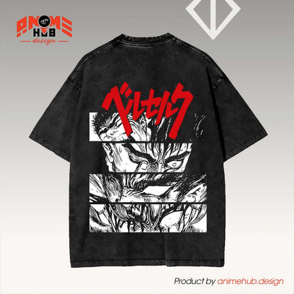 Berrserkk Double-Sided Unisex Washed Tee – Anime Graphic Shirt ANIME HUB