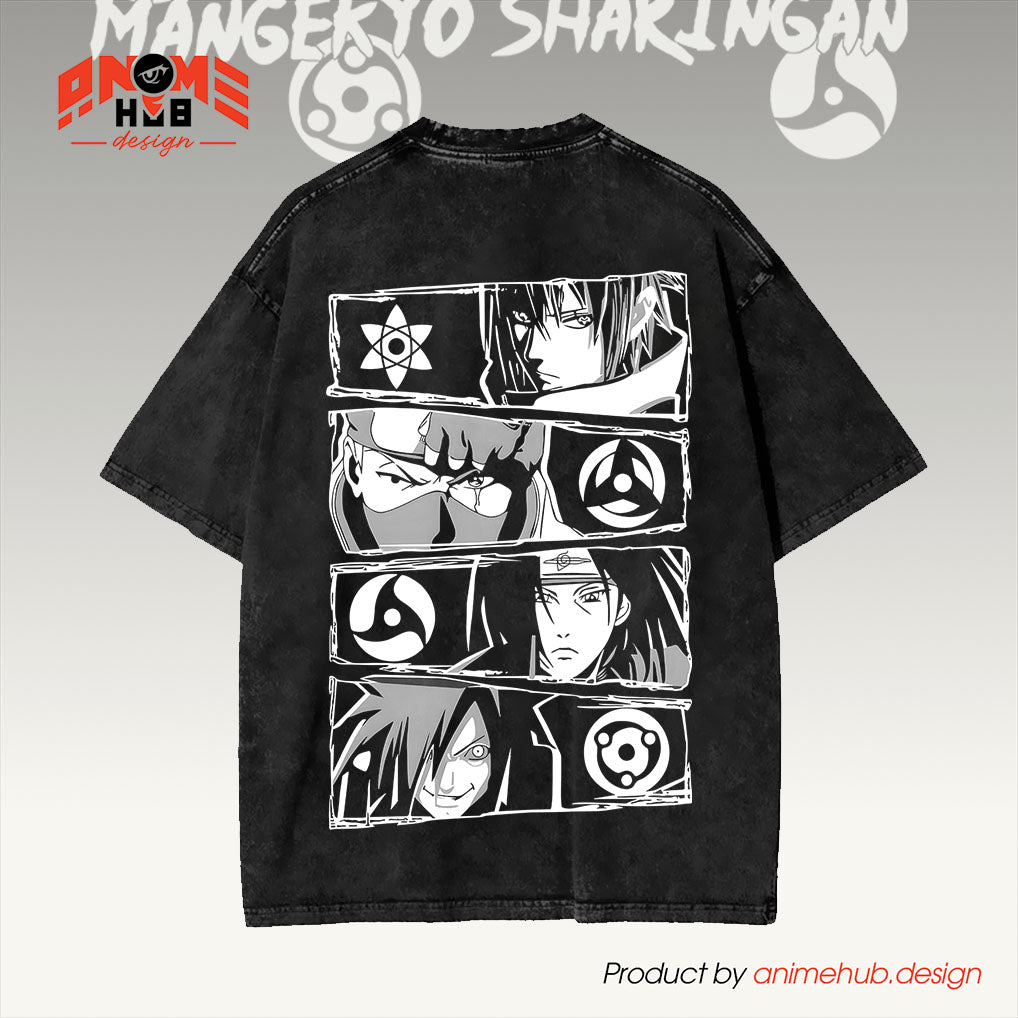 Narrutoo Double-Sided Unisex Washed Tee –  Sharingann Shirt ANIME HUB
