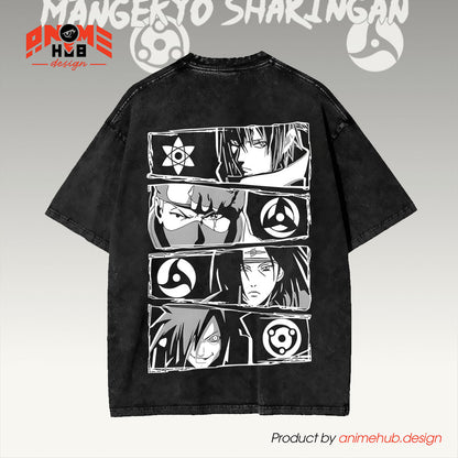 Narrutoo Double-Sided Unisex Washed Tee –  Sharingann Shirt ANIME HUB