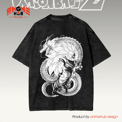 Dragoon Ballz Double-Sided Unisex Washed Tee – GooKu SSJ 3 Shirt ANIME HUB