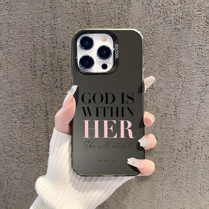 Pink Bible Psalms Quotes Christian Pattern Case for iPhone, Plus Shockproof Drop Protection Durable PC Smartphone Cover, IPhone/Samsung Phone Case