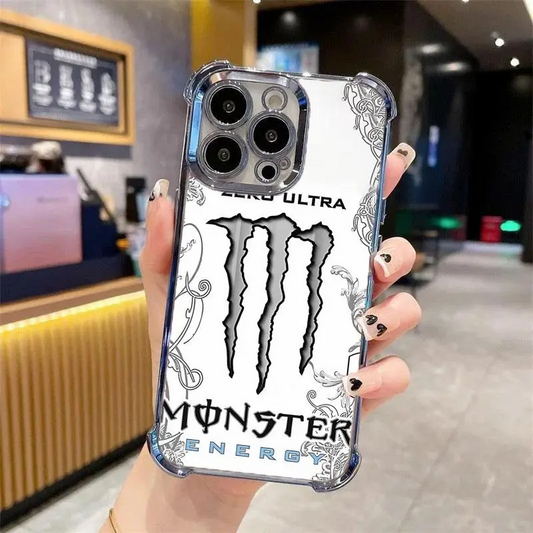 White Monster Energy Edition For Iphone/Samsung Cushion Drop Protection Phone Case