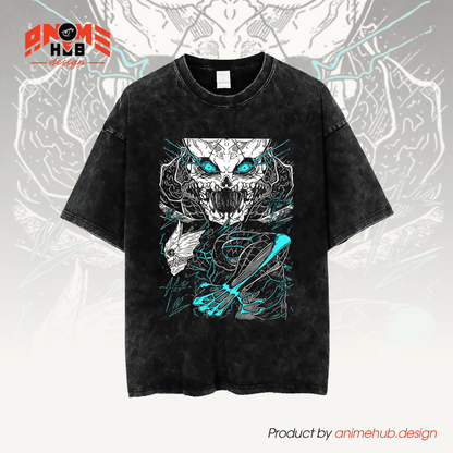 Kaaijuuu No. 8 Skull Unisex Washed Tee – Anime Graphic Shirt ANIME HUB