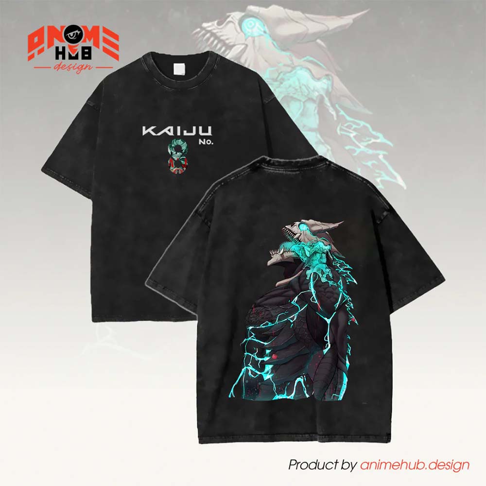 Kaaijuuu No. 8 Monster Double-Sided Unisex Washed Tee – Anime Graphic Shirt ANIME HUB
