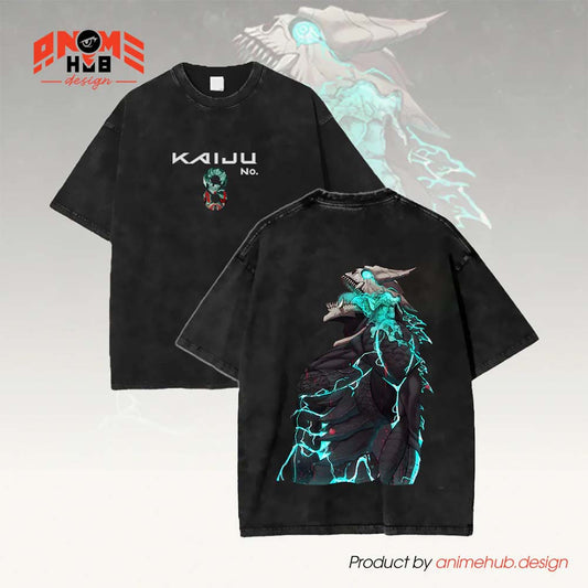 Kaaijuuu No. 8 Monster Double-Sided Unisex Washed Tee – Anime Graphic Shirt ANIME HUB