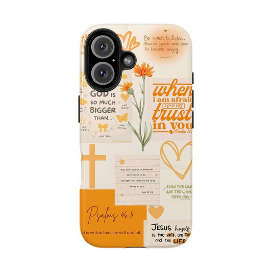Orange Color, Jesus Phone case, Floral Phone Case