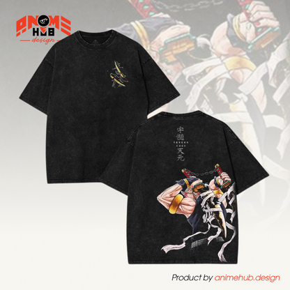 Demon Slayerr Double-Sided Unisex Washed Tee – Anime Uzui Tengen Shirt ANIME HUB