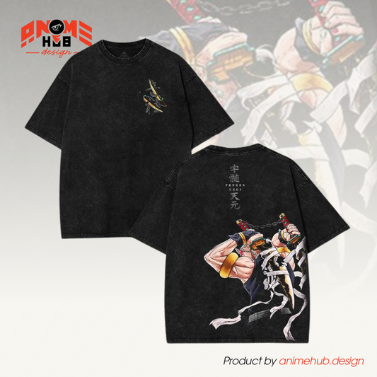 Demon Slayerr Double-Sided Unisex Washed Tee – Anime Uzui Tengen Shirt ANIME HUB