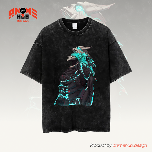 Kaiju No. 8 Monster Unisex Washed Tee – Anime Oversize Graphic Shirt ANIME HUB