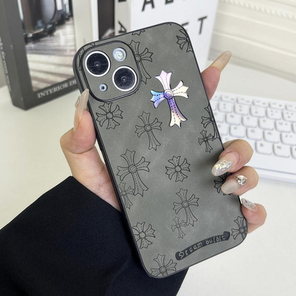Grey Color, Cross Logo Phone Case Compatible With IPhone, Jesus Phone Case