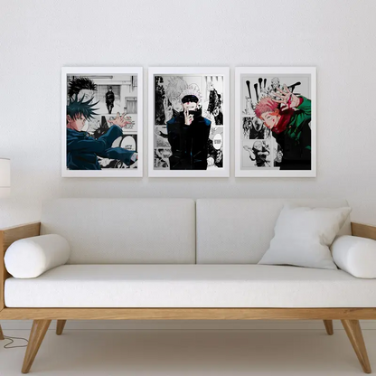 Jujutsu Kaisen Poster Set of 3 Wall Art, Anime Wall Art Prints, Anime Rare Art Prints, Jujutsu Kaisen Anime Poster, Manga Poster Gift