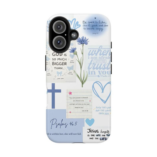 Blue Color, Jesus Phone case, Floral Phone Case