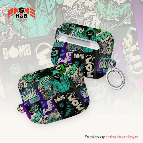 ¡BOOM! ¡BANG! ¡GUAU! 8 – Estuche para AirPods con estilo callejero de grafiti ANIME HUB