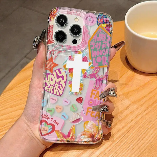 Cute Cross Pattern Phone Case, Anti-drop Phone Protector Cover, Protective, Photo Phone Case, Casing Waterproof