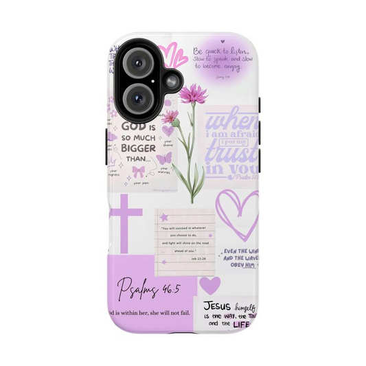Purple Color, Jesus Phone case, Floral Phone Case