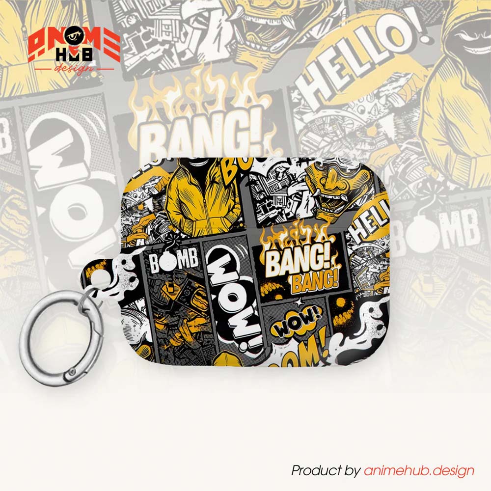¡BOOM! ¡BANG! ¡GUAU! 9 – Estuche para AirPods con estilo callejero de grafiti ANIME HUB
