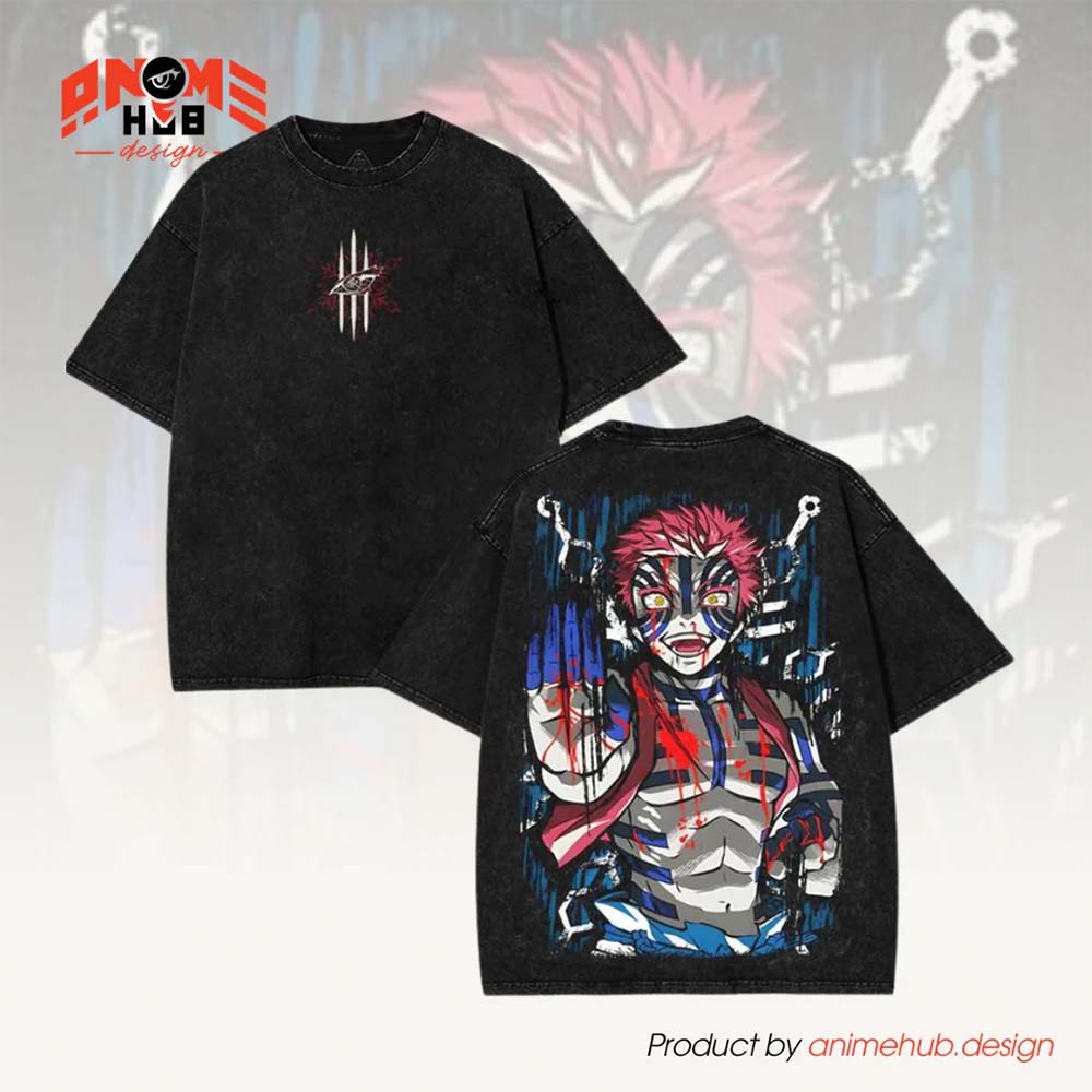 Demoon Slayerr Double-Sided Unisex Washed Tee – Anime Akkazzaa 2 Shirt ANIME HUB