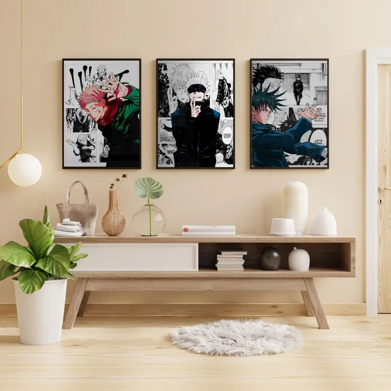 Jujutsu Kaisen Poster Set of 3 Wall Art, Anime Wall Art Prints, Anime Rare Art Prints, Jujutsu Kaisen Anime Poster, Manga Poster Gift