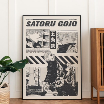 Jujutsu Kaisen Satoru Gojo Poster Manga Art Anime Wall Print Minimalist Wall Decor, Jujutsu Kaisen Poster, Jujutsu Kaisen Anime Print, Anime Poster