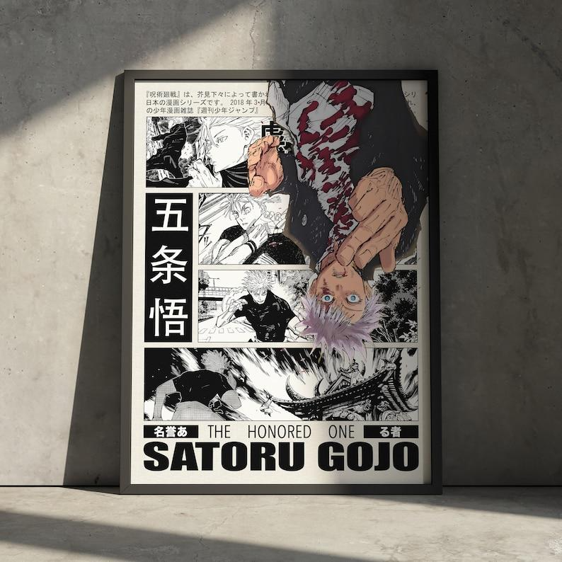 Jujutsu Kaisen Satoru Gojo Poster Manga Art Anime Wall Print Minimalist Wall Decor, Jujutsu Kaisen Poster, Jujutsu Kaisen Anime Print, Anime Poster