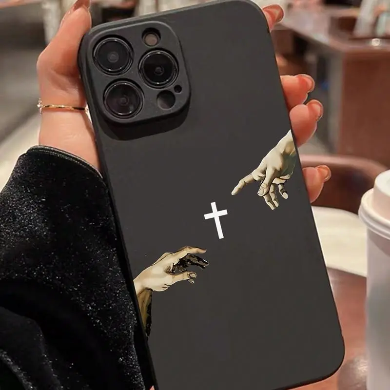 Jesus Phone case, Creative Cross Pattern Phone Case, Anti-drop Shockproof Phone Protective Cover
