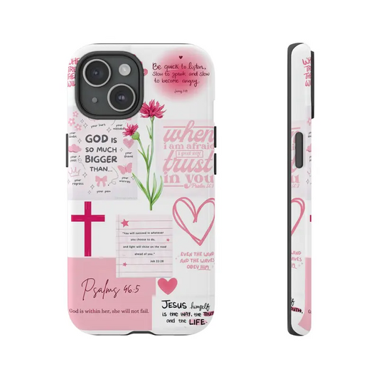 Pink Color, Jesus Phone case, Floral Phone Case