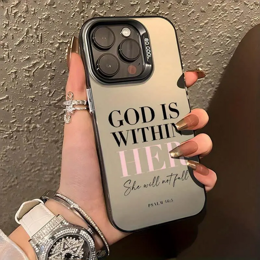 Pink Bible Psalms Quotes Christian Pattern Case for iPhone, Plus Shockproof Drop Protection Durable PC Smartphone Cover, IPhone/Samsung Phone Case