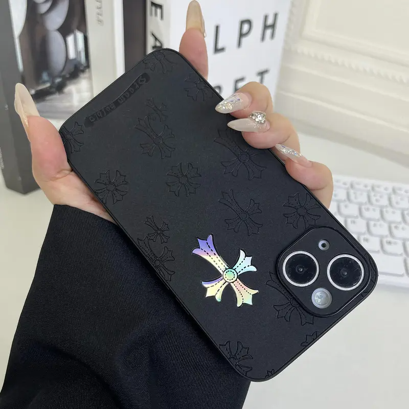 Black Color, Cross Logo Phone Case Compatible With IPhone, Jesus Phone Case