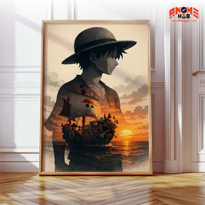 Onee Piecee Poster/Canvas, Art Anime Wall Print, Wall Decor  –  Luuffyy 2  Poster/Canvas ANIME HUB