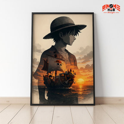 Onee Piecee Poster/Canvas, Art Anime Wall Print, Wall Decor  –  Luuffyy 2  Poster/Canvas ANIME HUB