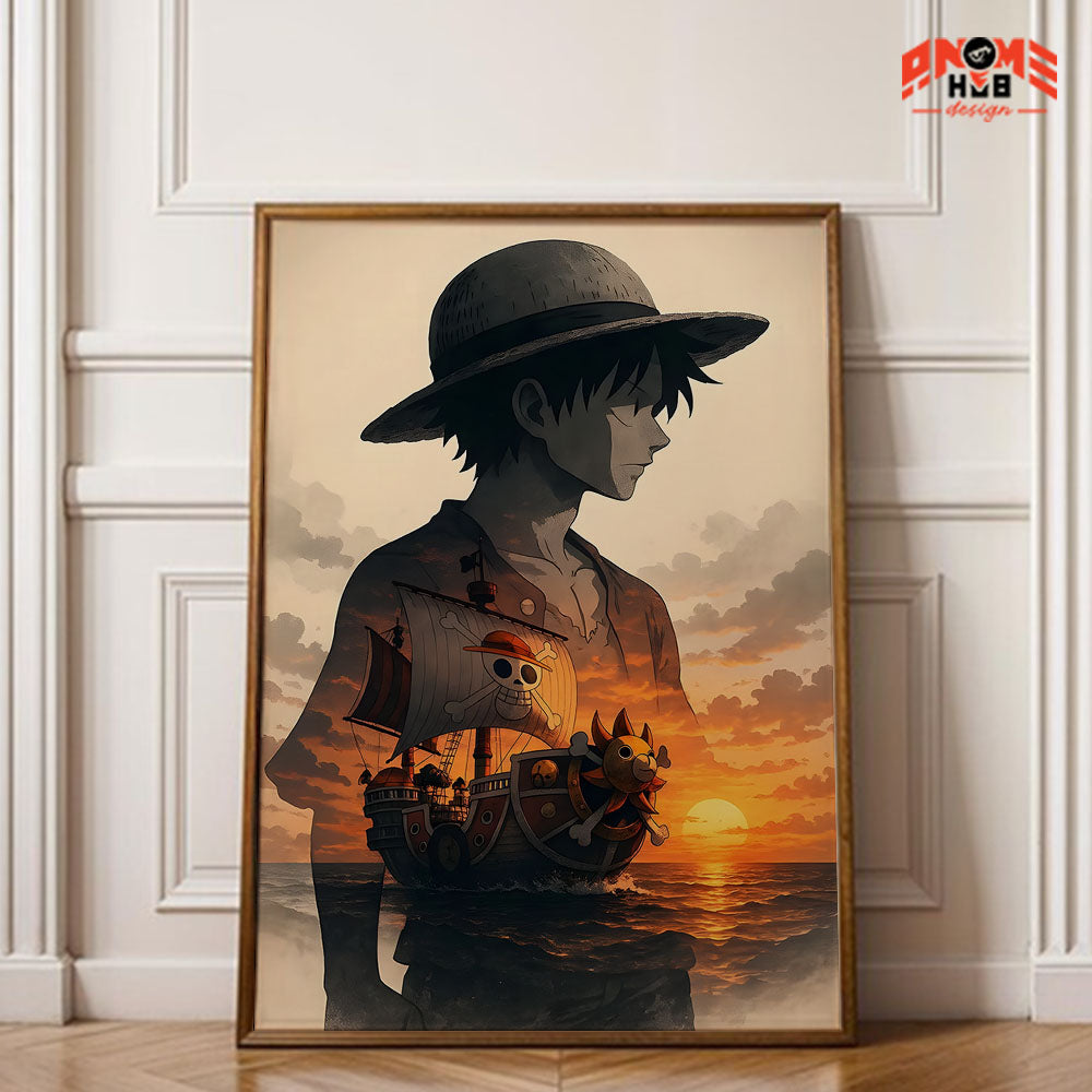 Onee Piecee Poster/Canvas, Art Anime Wall Print, Wall Decor  –  Luuffyy 2  Poster/Canvas ANIME HUB